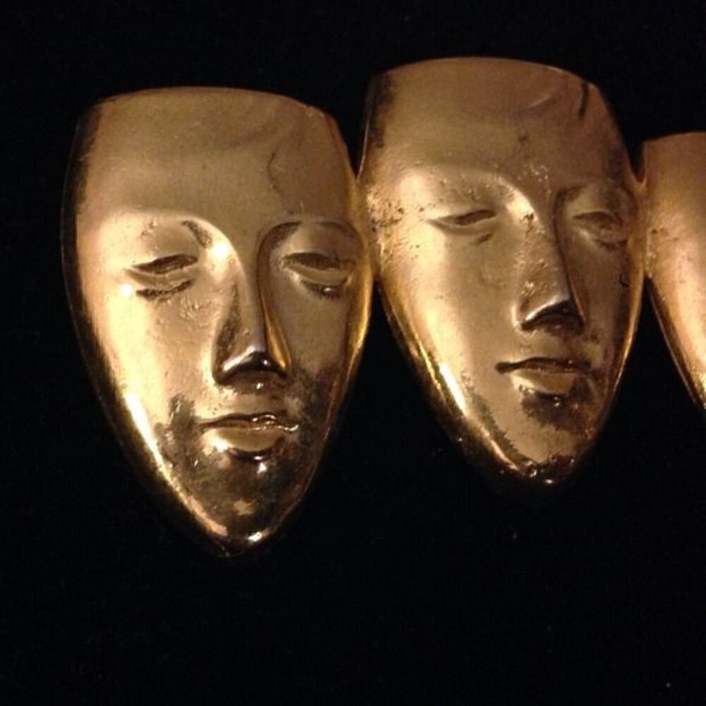 Gold 3 Face Pin 3" wide. - Picture 2 of 4